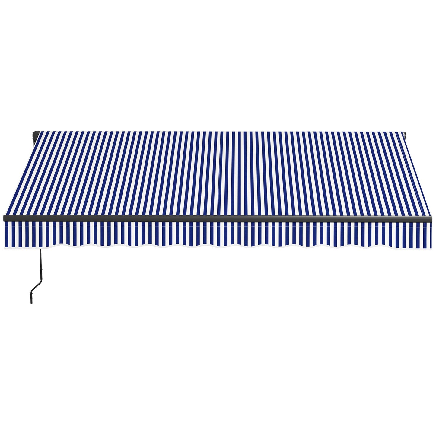 Wall-mounted awning, 3x2.5m, Blue & White, Sun protection