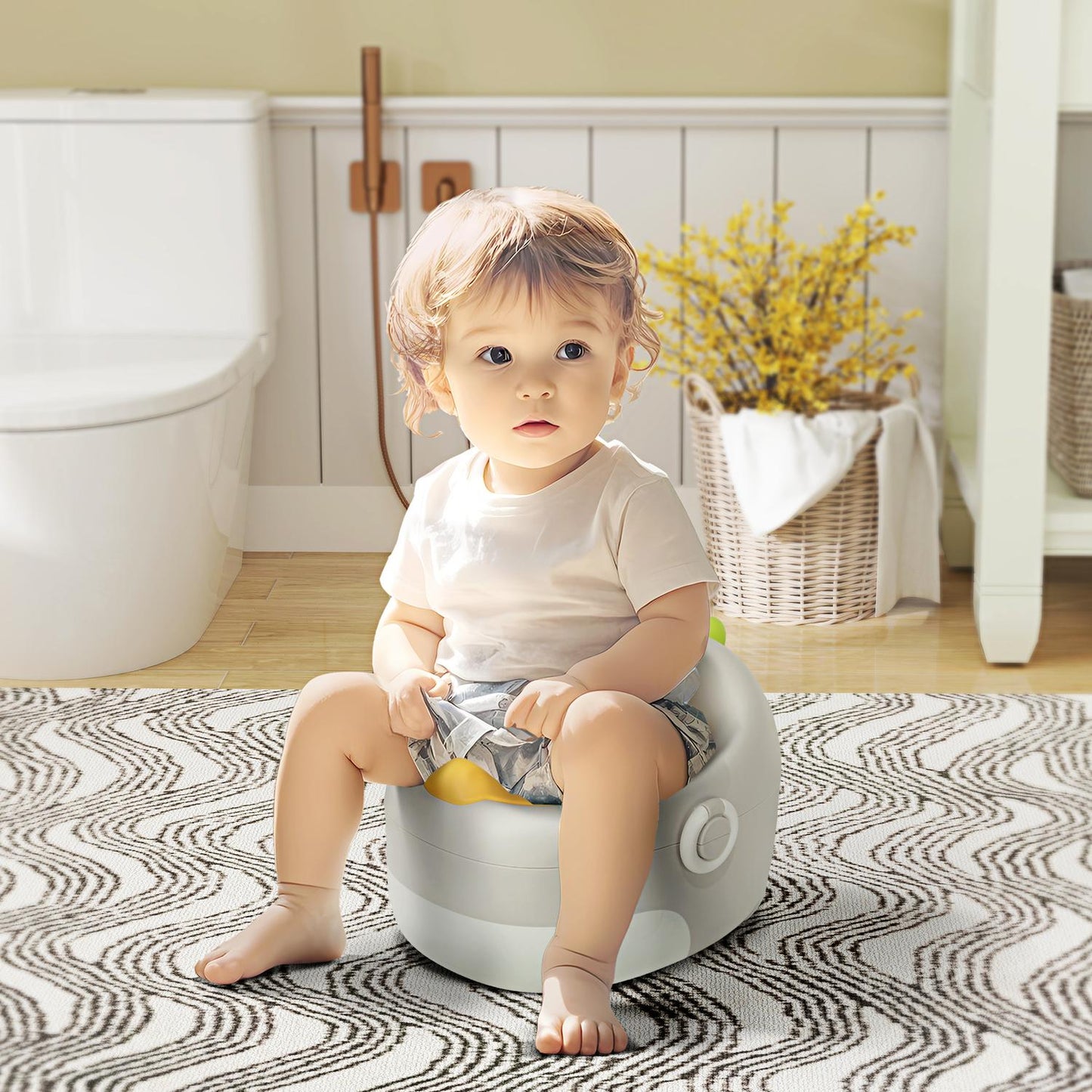 Children's 3-in-1 potty with handle, grey, up to 50 kg