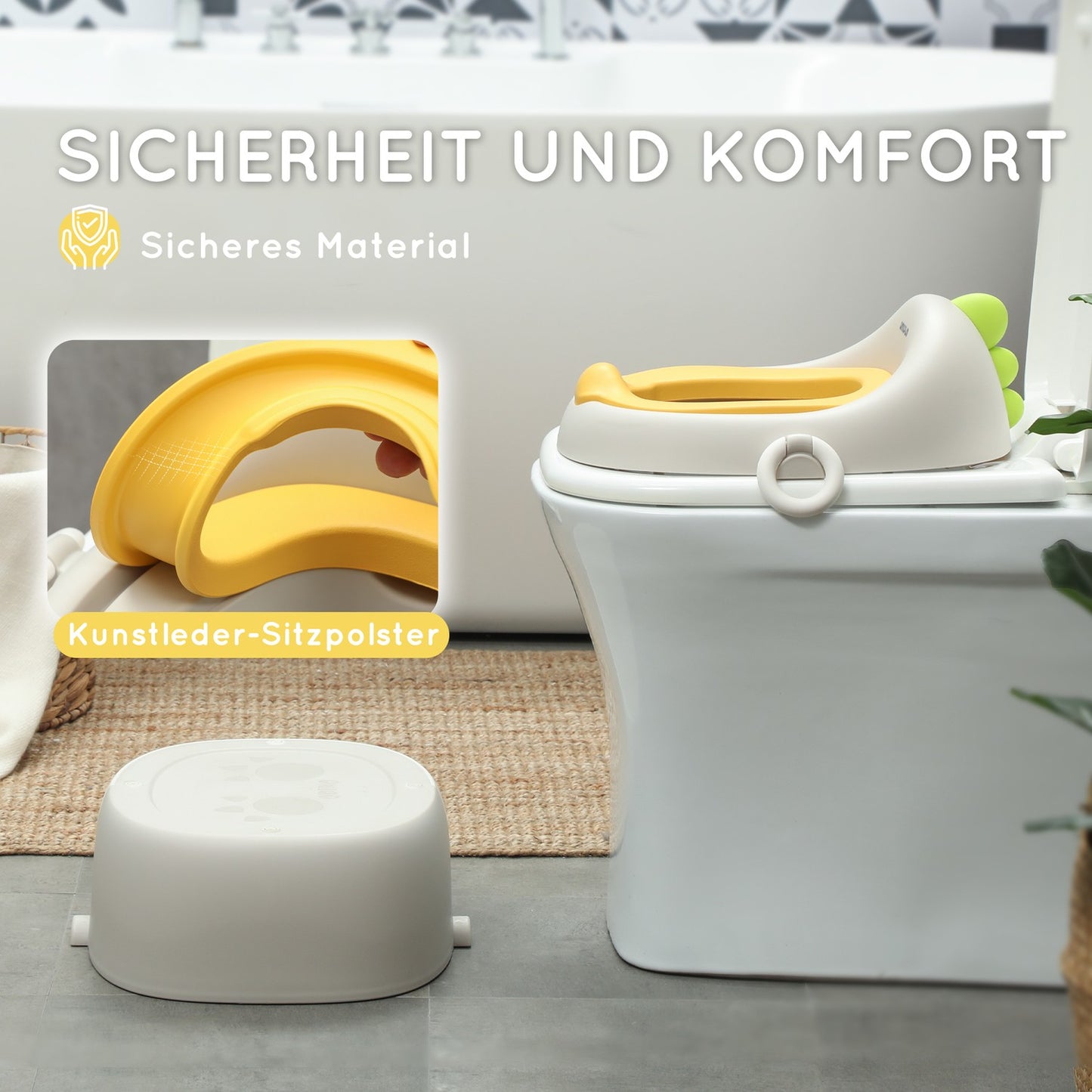 Children's 3-in-1 potty with handle, grey, up to 50 kg