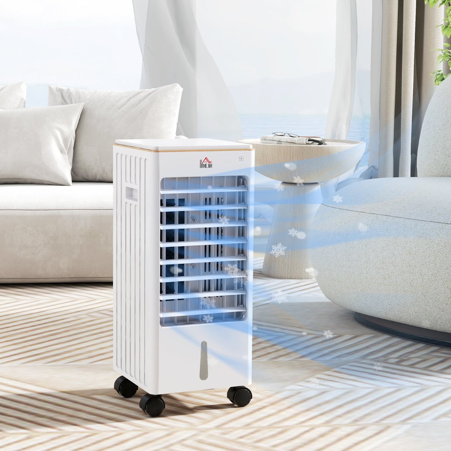 Portable Air Conditioner, 3 Modes, Timer, Wheels, White