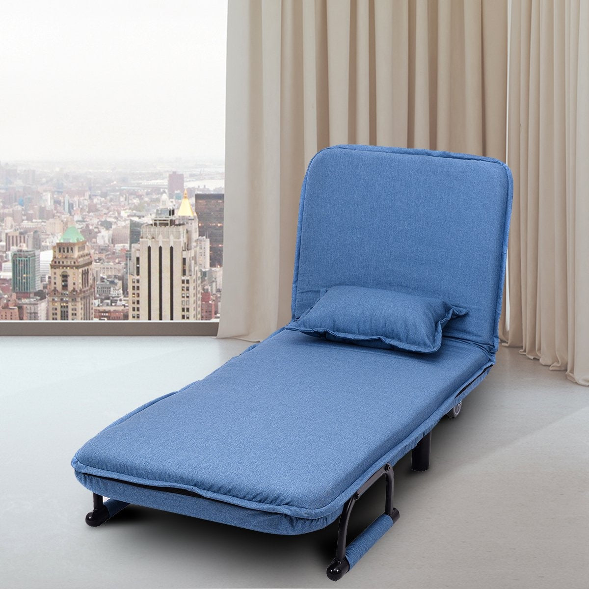 3 in 1 sofa bed folding bed guest bed folding chair blue