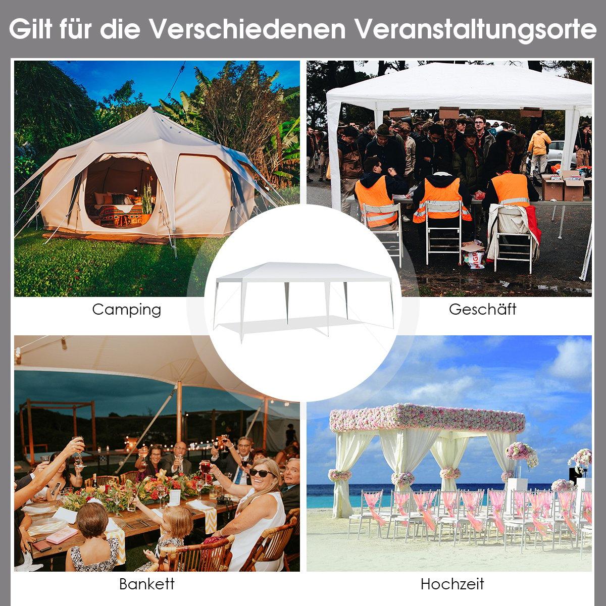 3m x 6m Party Tent Waterproof Beach Tent with Ropes White