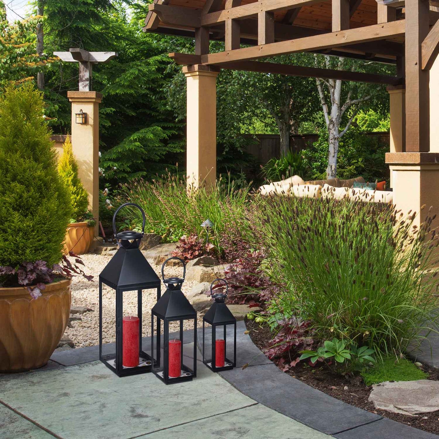 3 pcs. Lanterns in metal