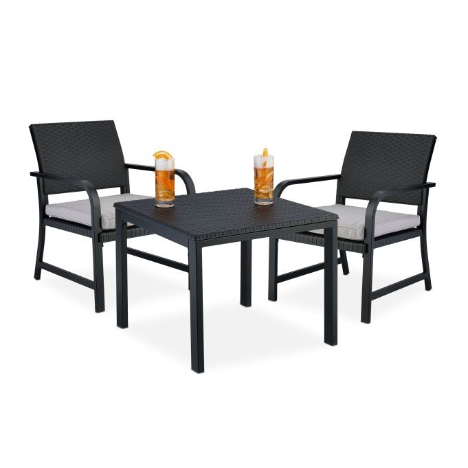 3-piece balcony furniture set in rattan look