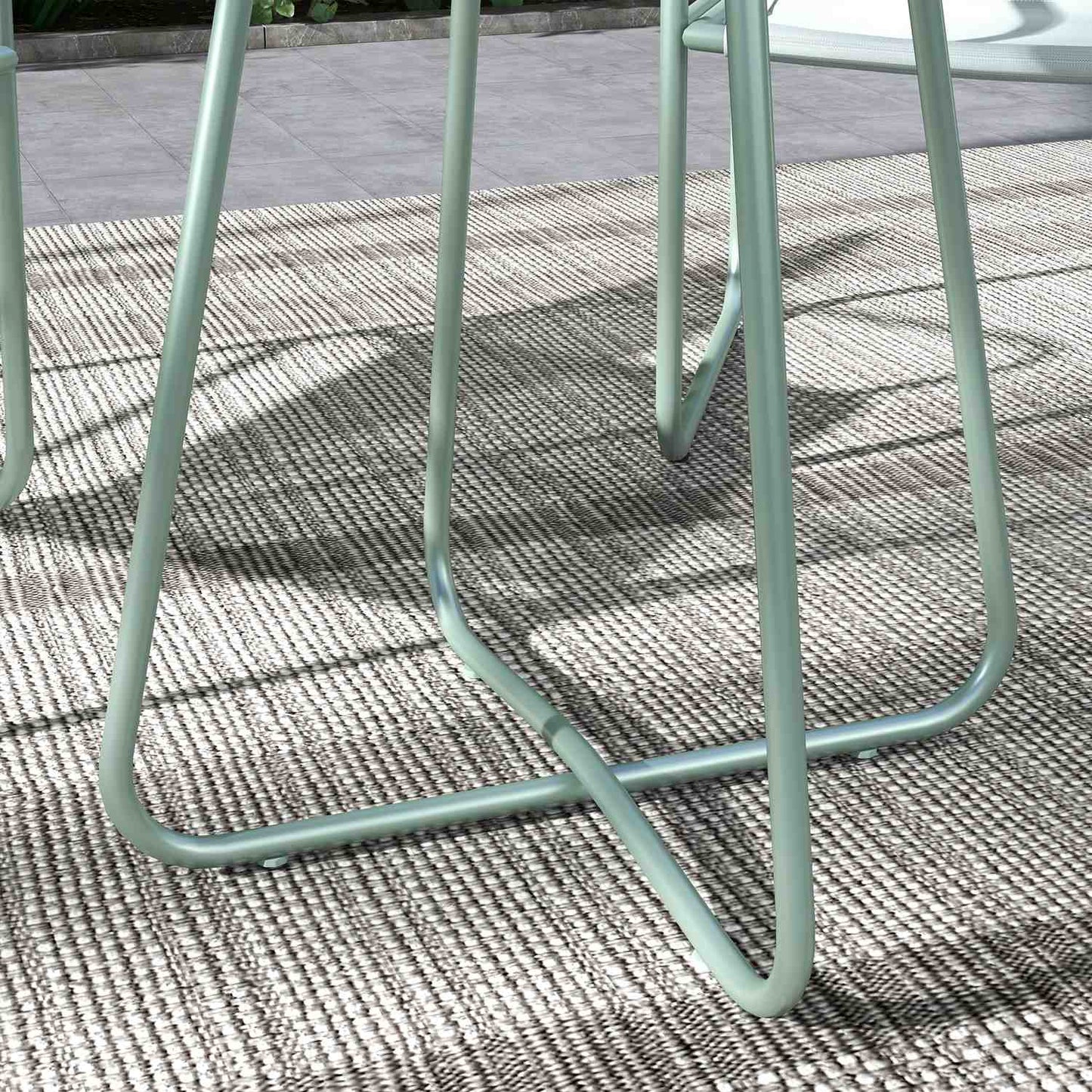 3-piece green mesh bistro set with table and chairs