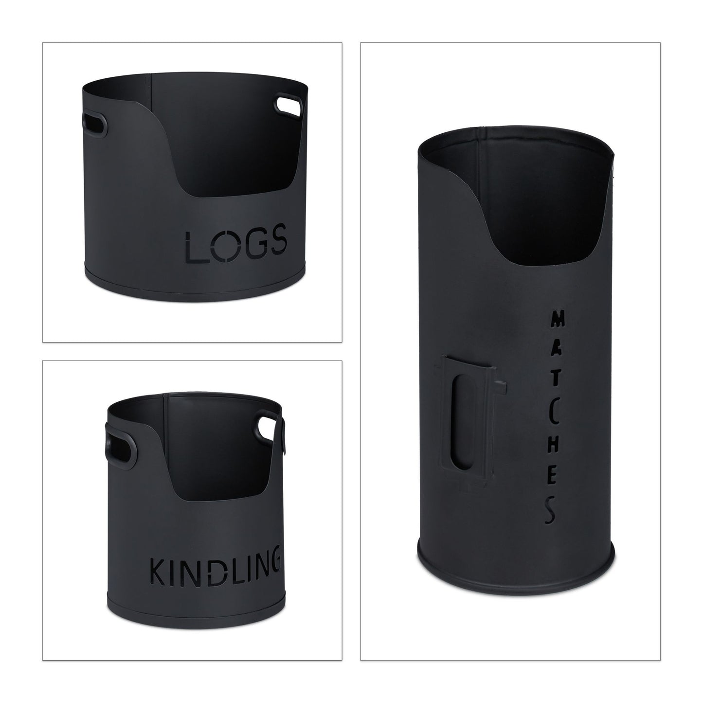3-piece set for indoor firewood storage