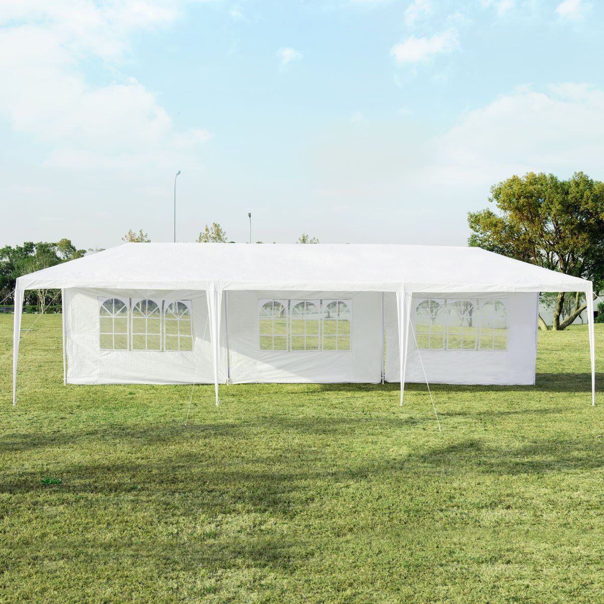3 x 9 m pavilion tent garden pavilion garden tent with 5 removable side walls white