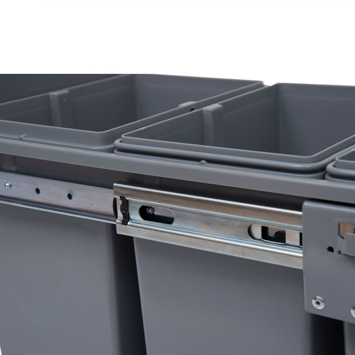 40L pull-out waste container with 3 compartments for kitchens