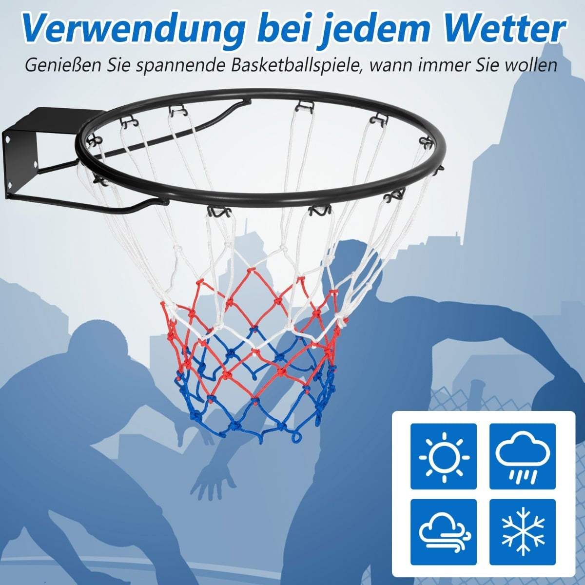 45cm Indoor Basketball Hoop with Net for Door & Wall