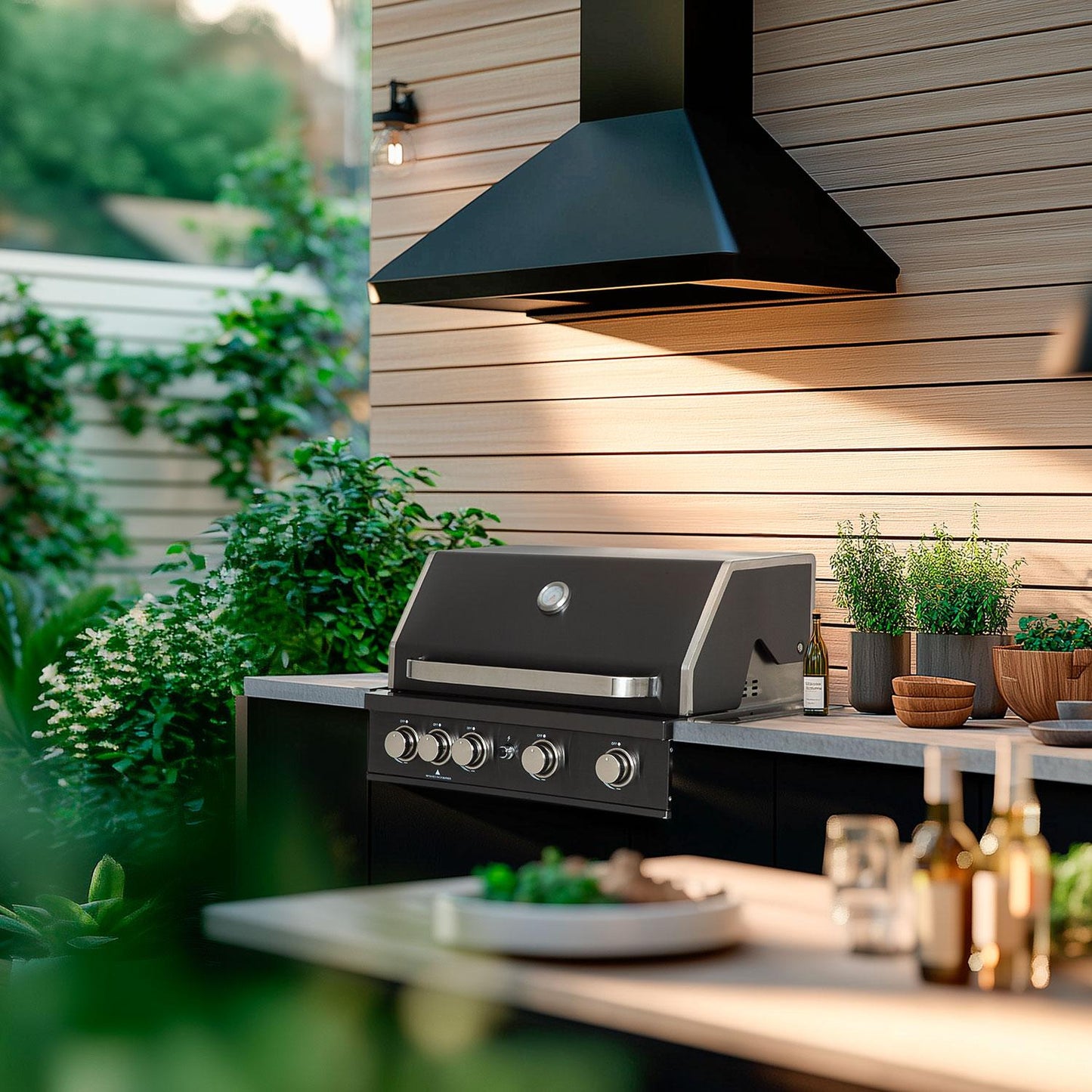 4-Burner Built-In Gas Grill with Infrared Rotisserie