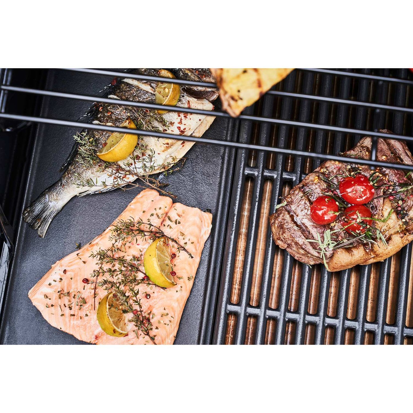 4-Burner Gas Grill with Infrared Sear Burner, Cast Iron Grates