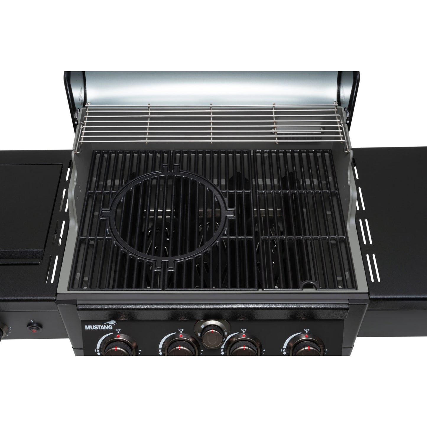 4-Burner Gas Grill with Infrared Side Burner, Thermostat Control
