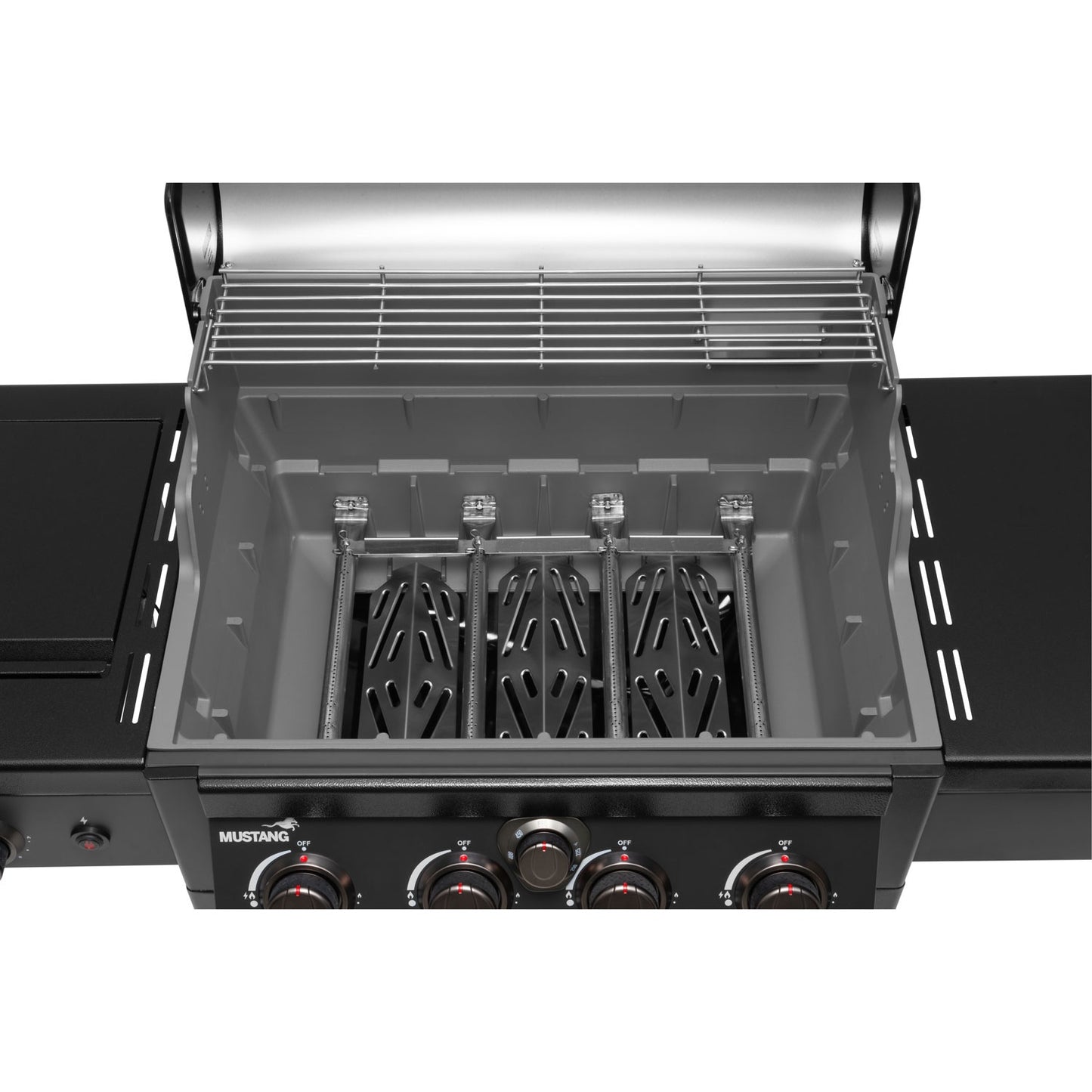 4-Burner Gas Grill with Infrared Side Burner, Thermostat Control
