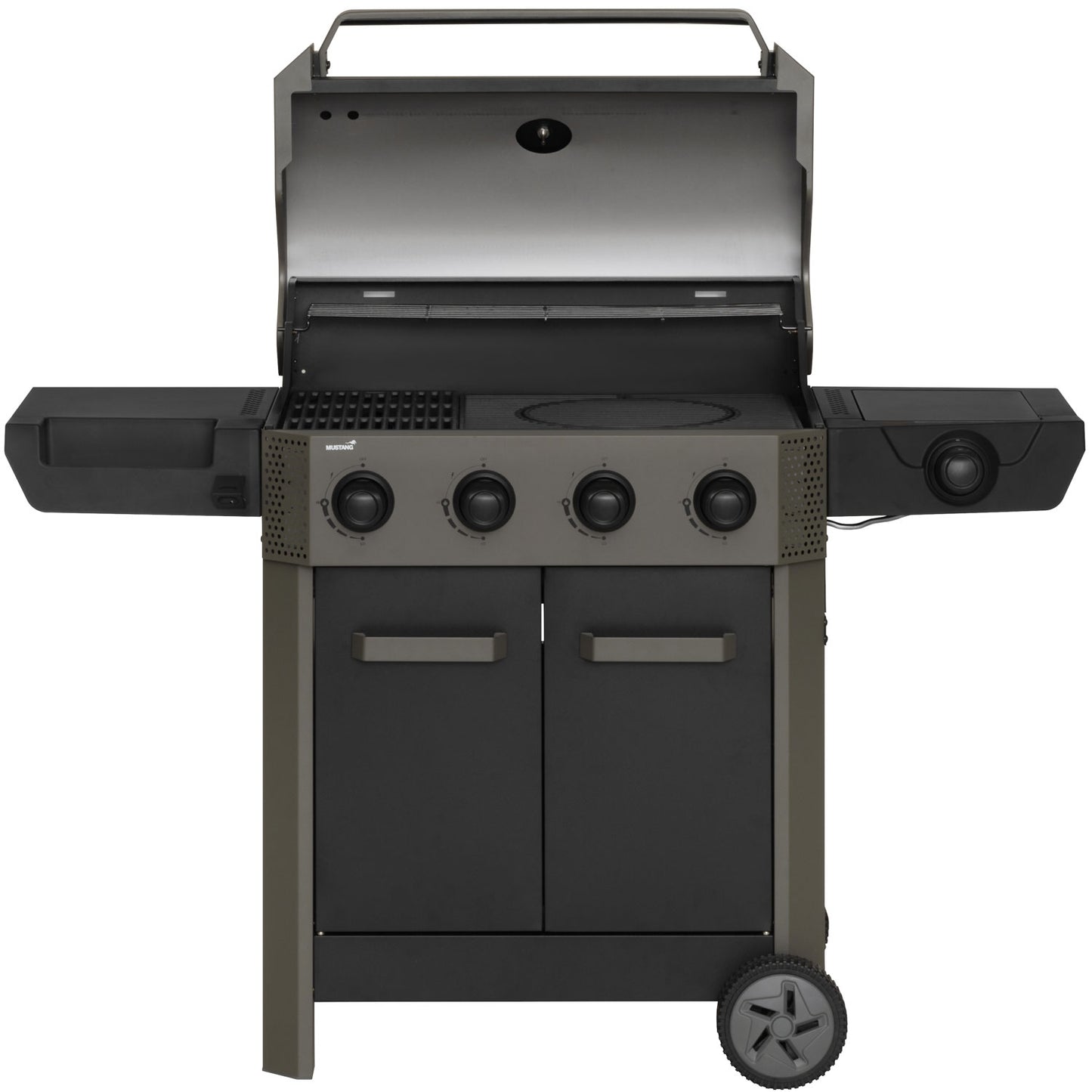 4-Burner Gas Grill with Side Burner, 72x42 cm Cooking Area