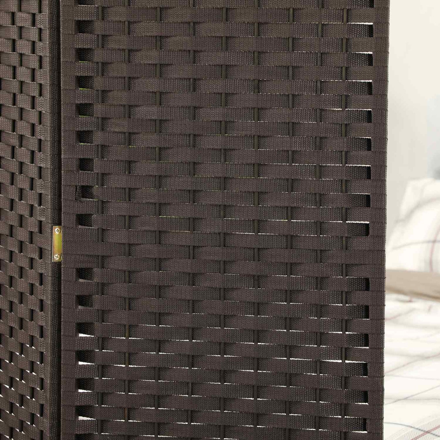 4-Panel Folding Room Divider, Brown, Polypropylene