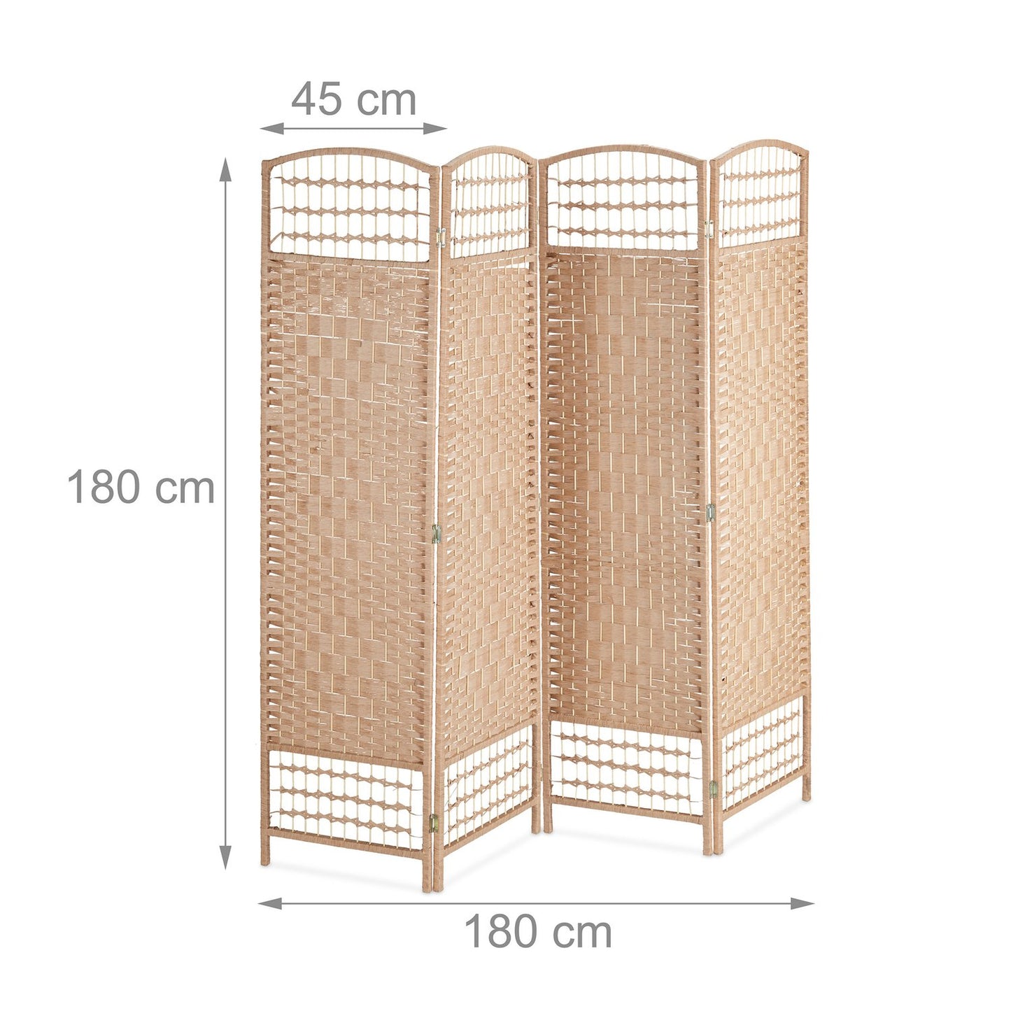 4-Panel Folding Screen in Natural Colour