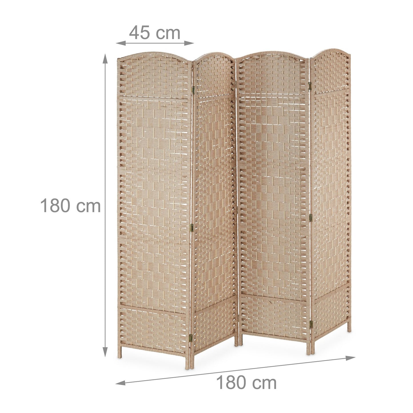 4-Panel Folding Screen in Natural Colour