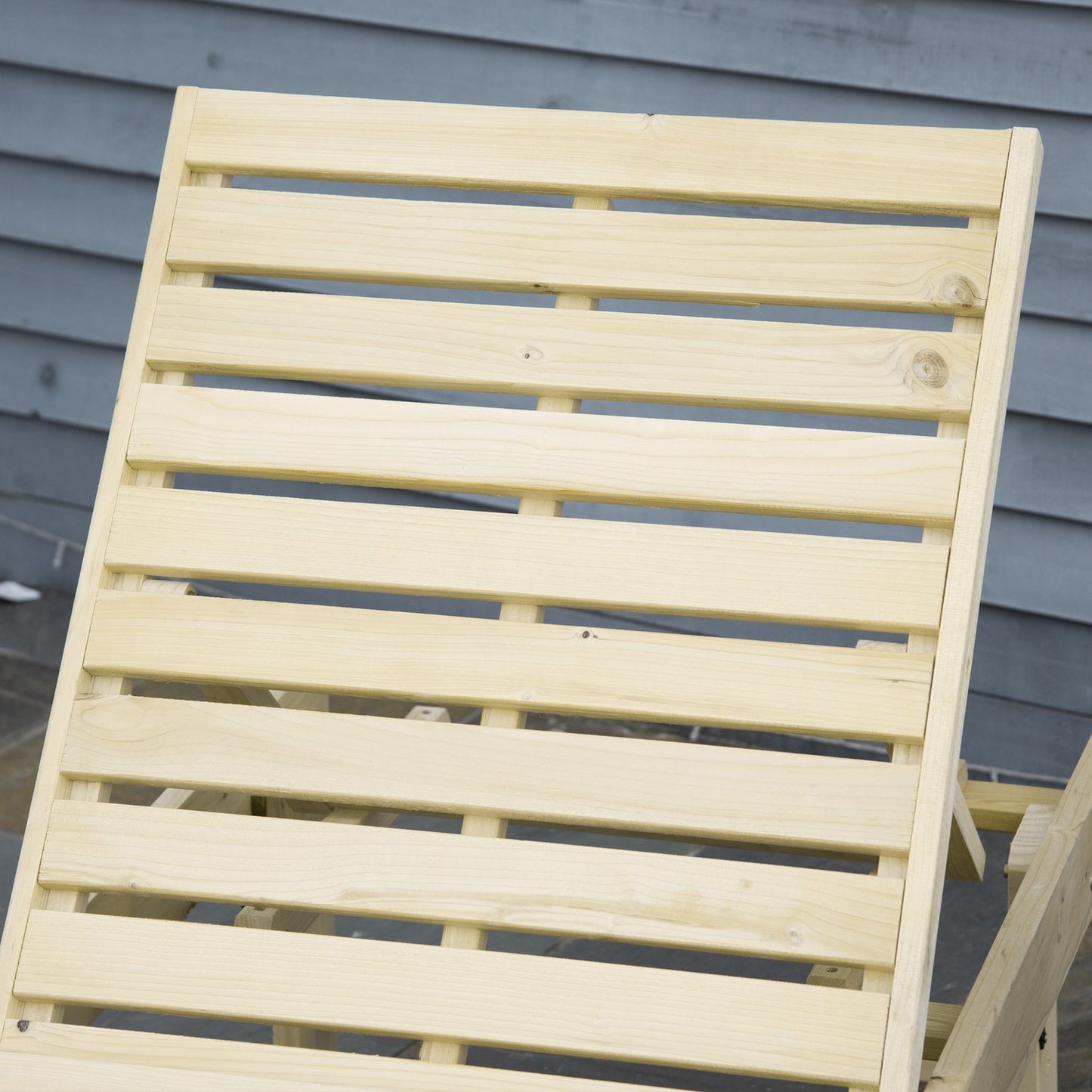 Adjustable garden chair in pine, folding sun lounger