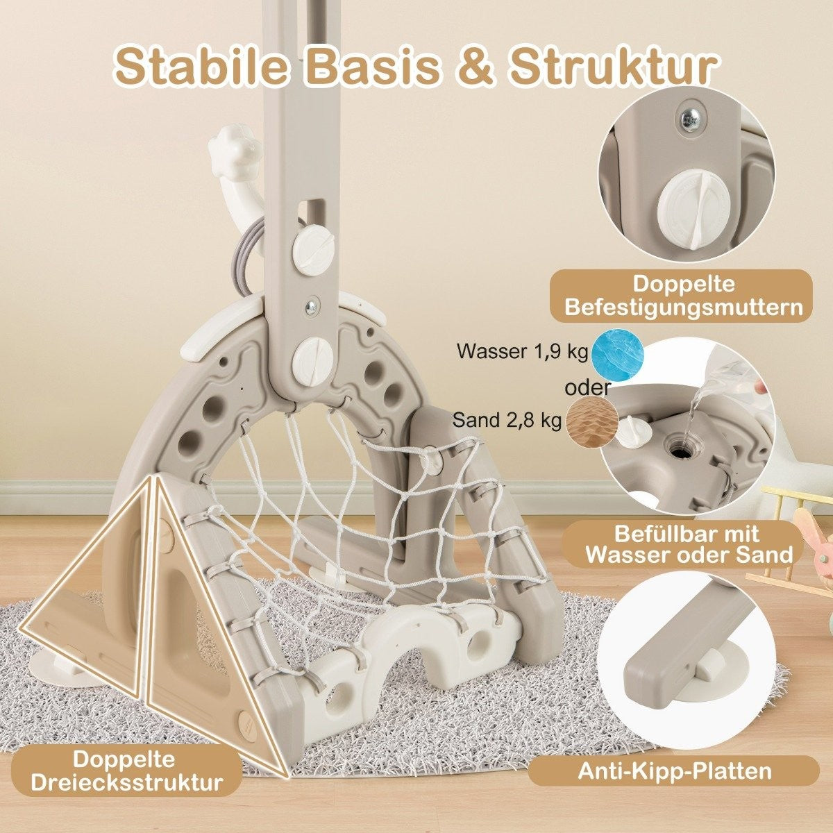 4-in-1 Adjustable Kids Sports Set – Basketball, Soccer, Golf
