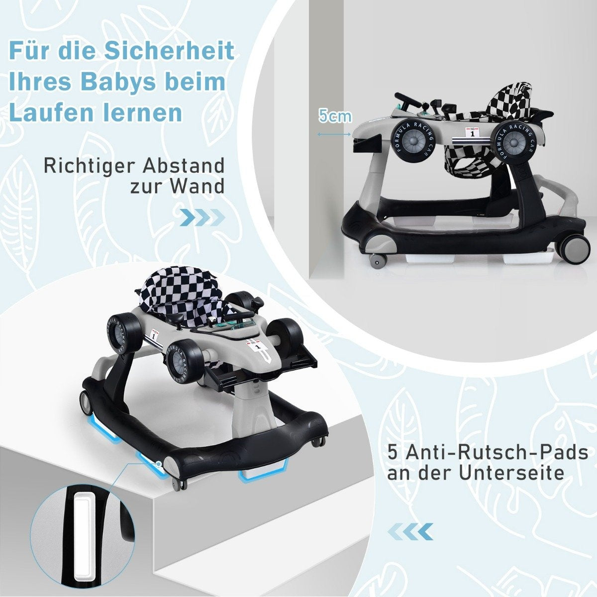 4 in 1 baby walker folding baby walker gray