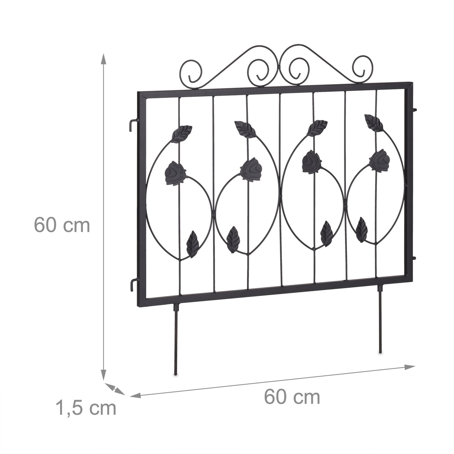 4-part flower bed fence in metal