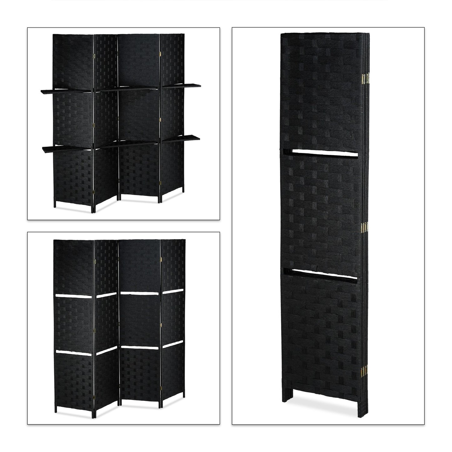 4-part screen with shelves