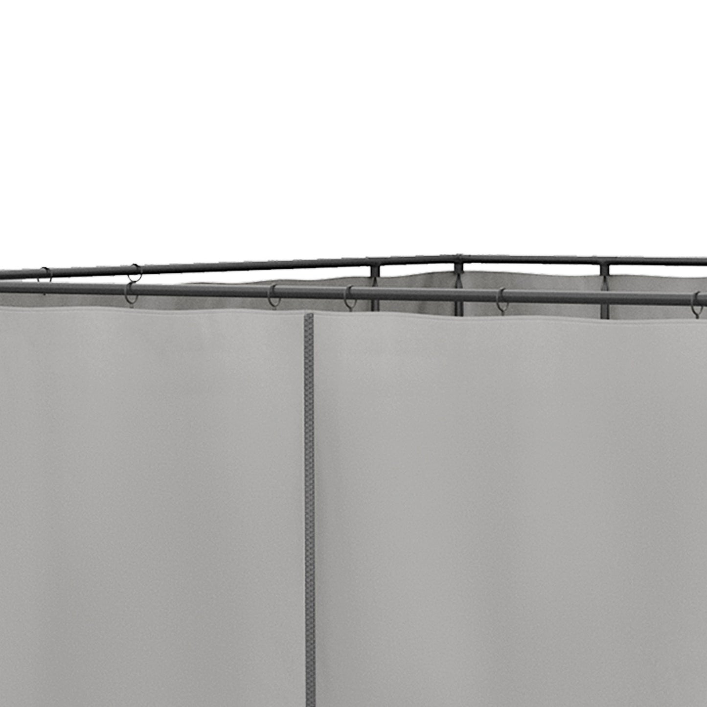 Pavilion side walls, polyester, 3x3m, light grey, hook attachment
