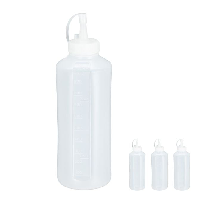 4x Squeeze Bottles 1000ml