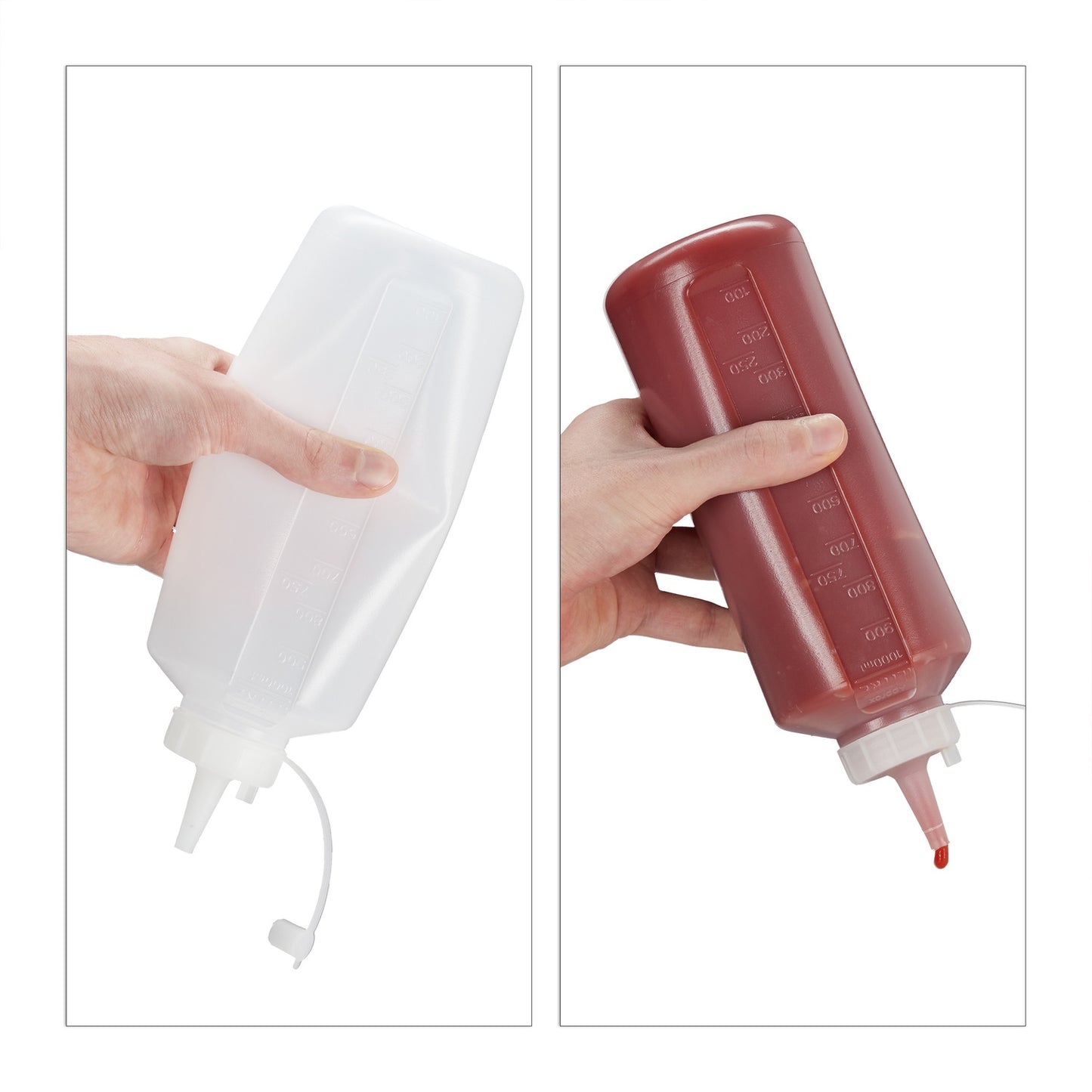 4x Squeeze Bottles 1000ml