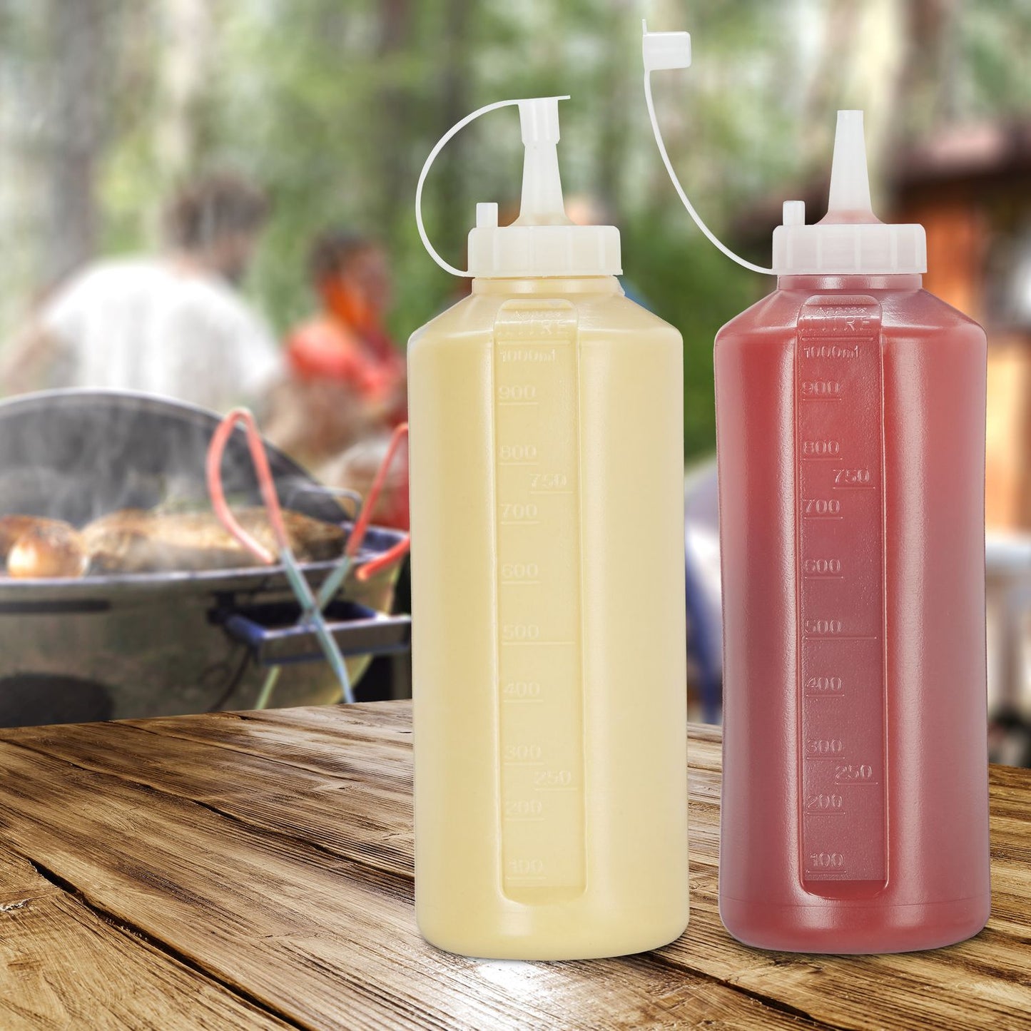 4x Squeeze Bottles 1000ml