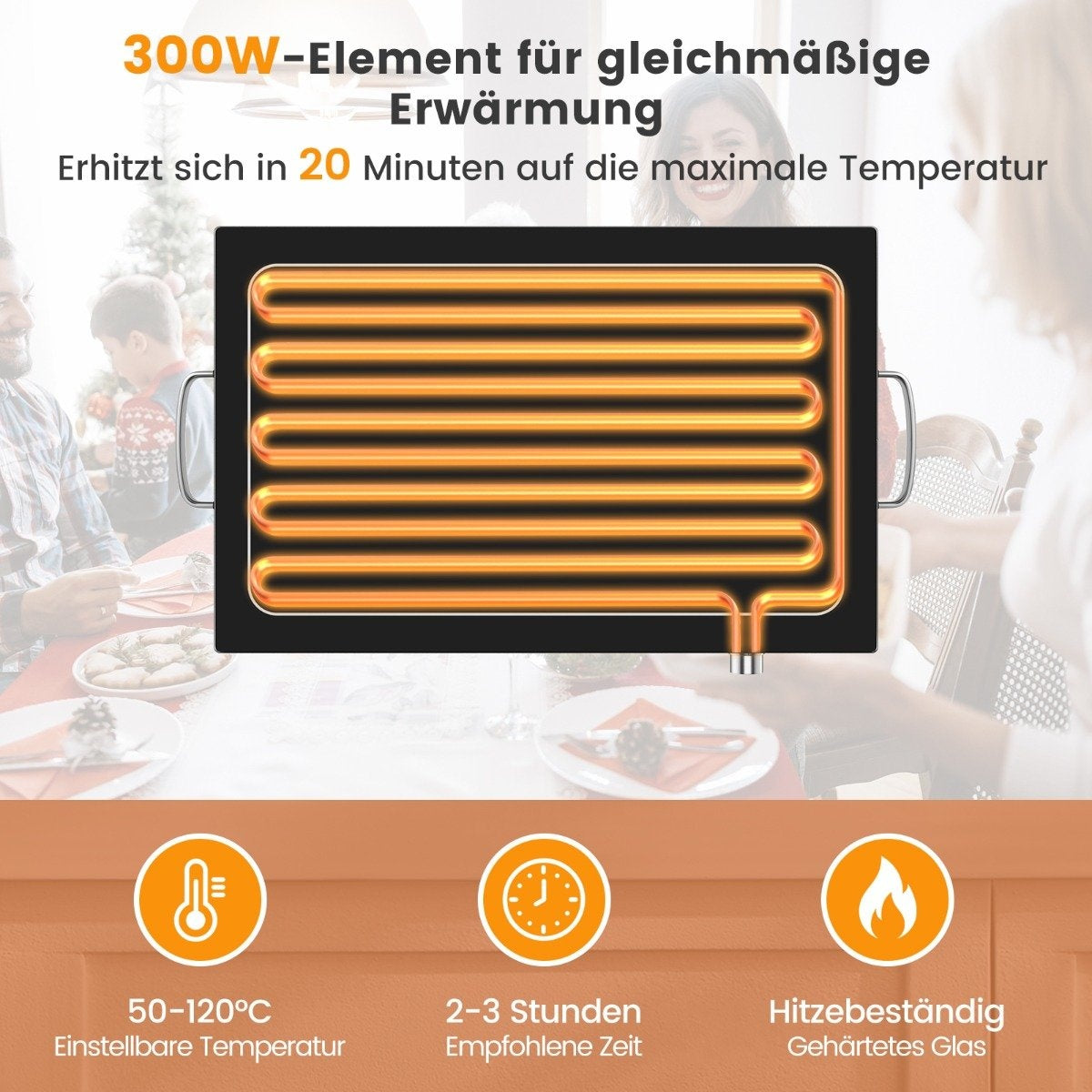 56 x 36 cm warming plate Electric food warmer with heating plate function 50 - 120℃
