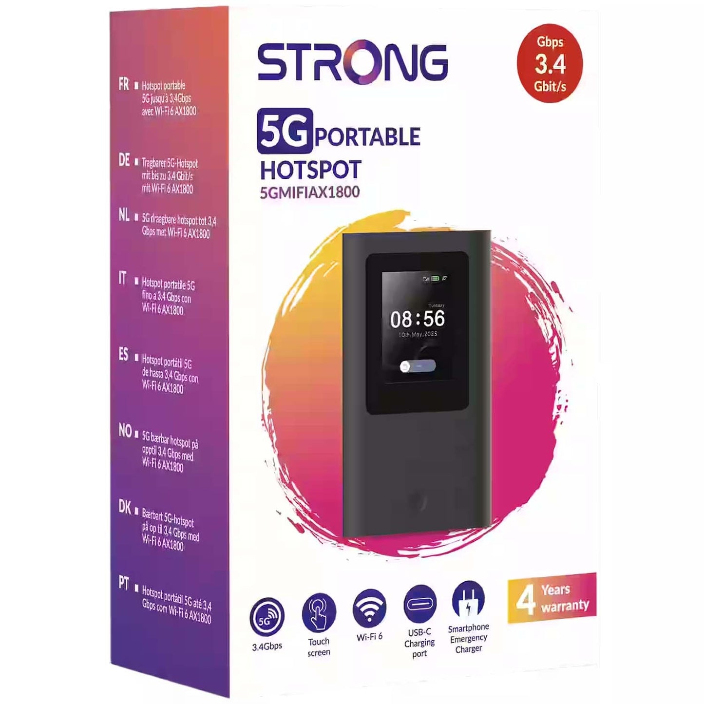 5G WiFi 6 Hotspot, 3.4 Gbps, AX1800 with Display