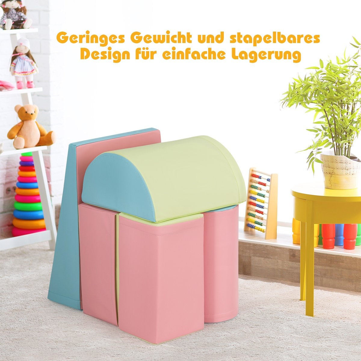 5 PCS. Foam building blocks Giant building blocks for running around and climbing for babies Pink