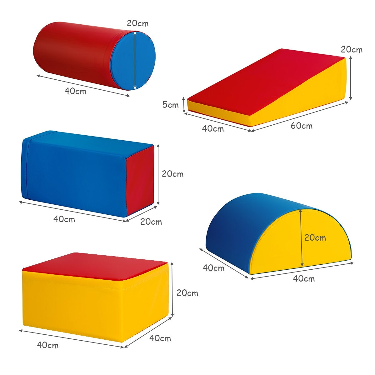 5 PCS. Foam building blocks for running around and climbing. Giant building blocks made of colorful foam