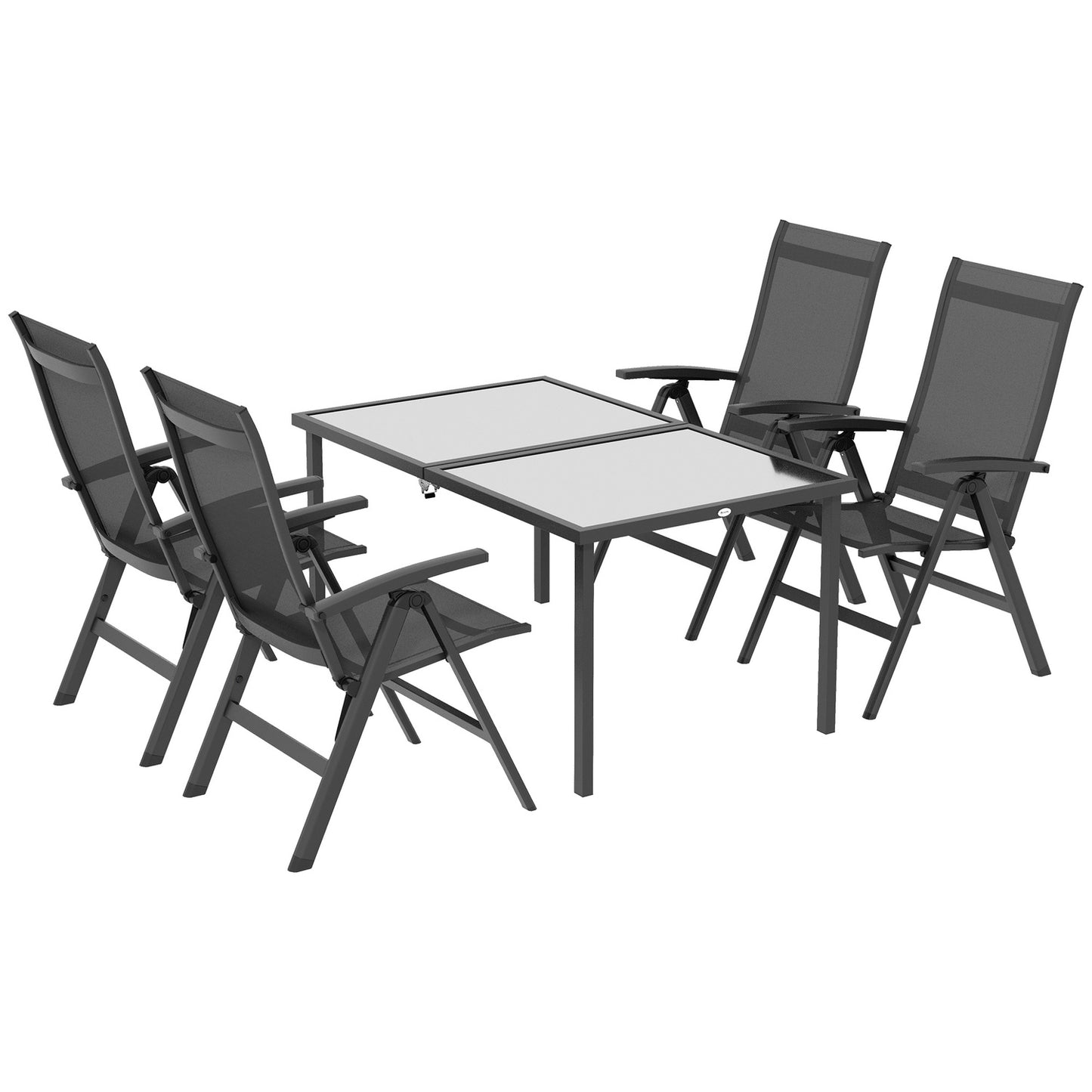 Outdoor garden furniture set - table and 4 folding chairs