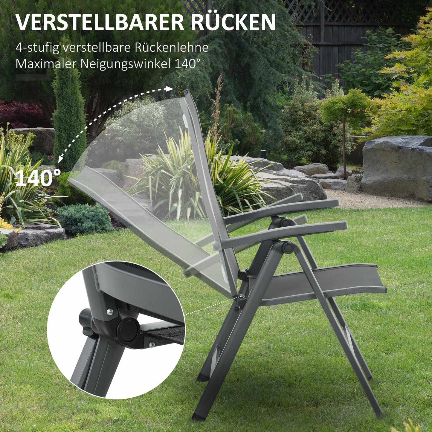 Outdoor garden furniture set - table and 4 folding chairs