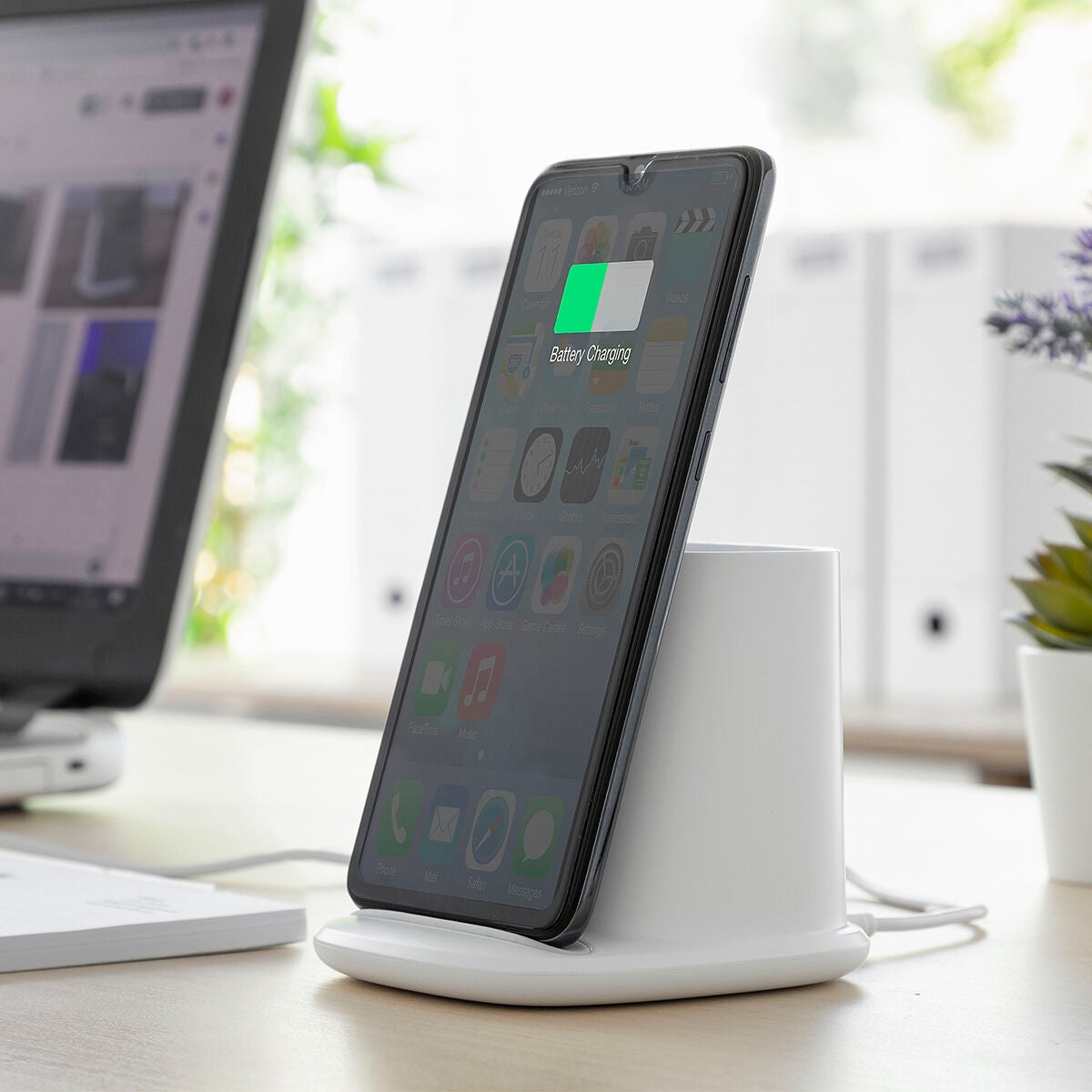 5-in-1 Wireless Charger with Organiser-Stand and USB LED Lamp DesKing InnovaGoods