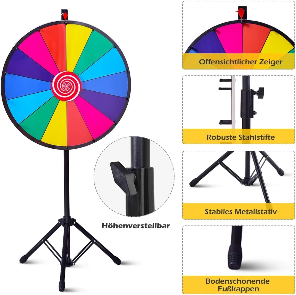 φ 60cm Wheel of Fortune Toy Color Wheel Games for Lottery Games Word Games 24"