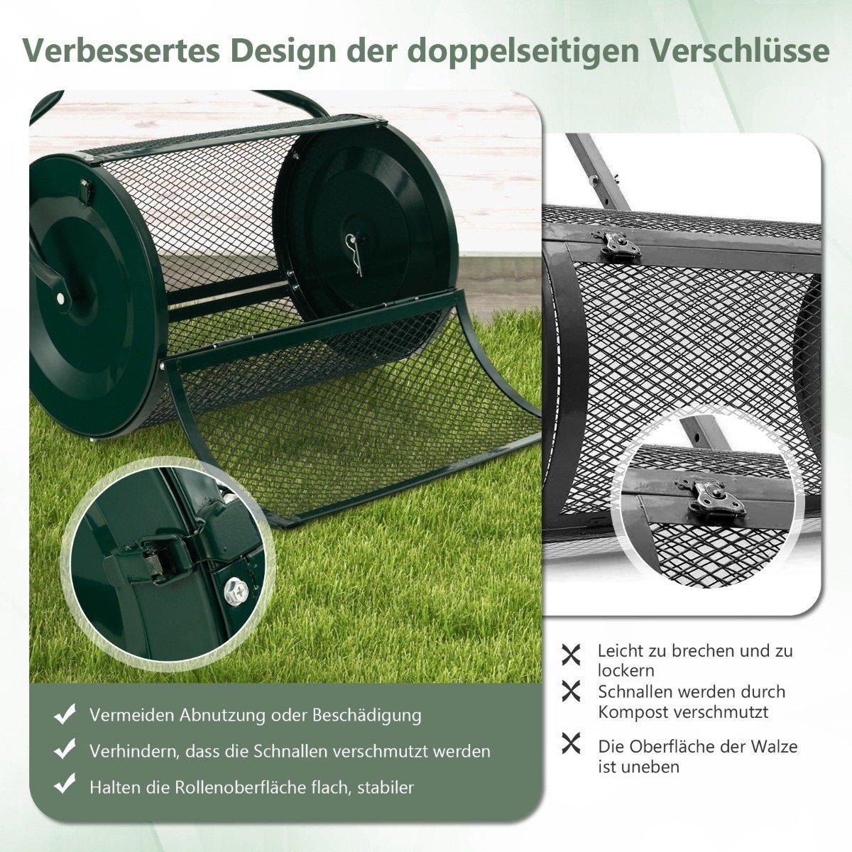 68cm Wide Compost Spreader with Improved Side Bars & U-Shaped Handle Green