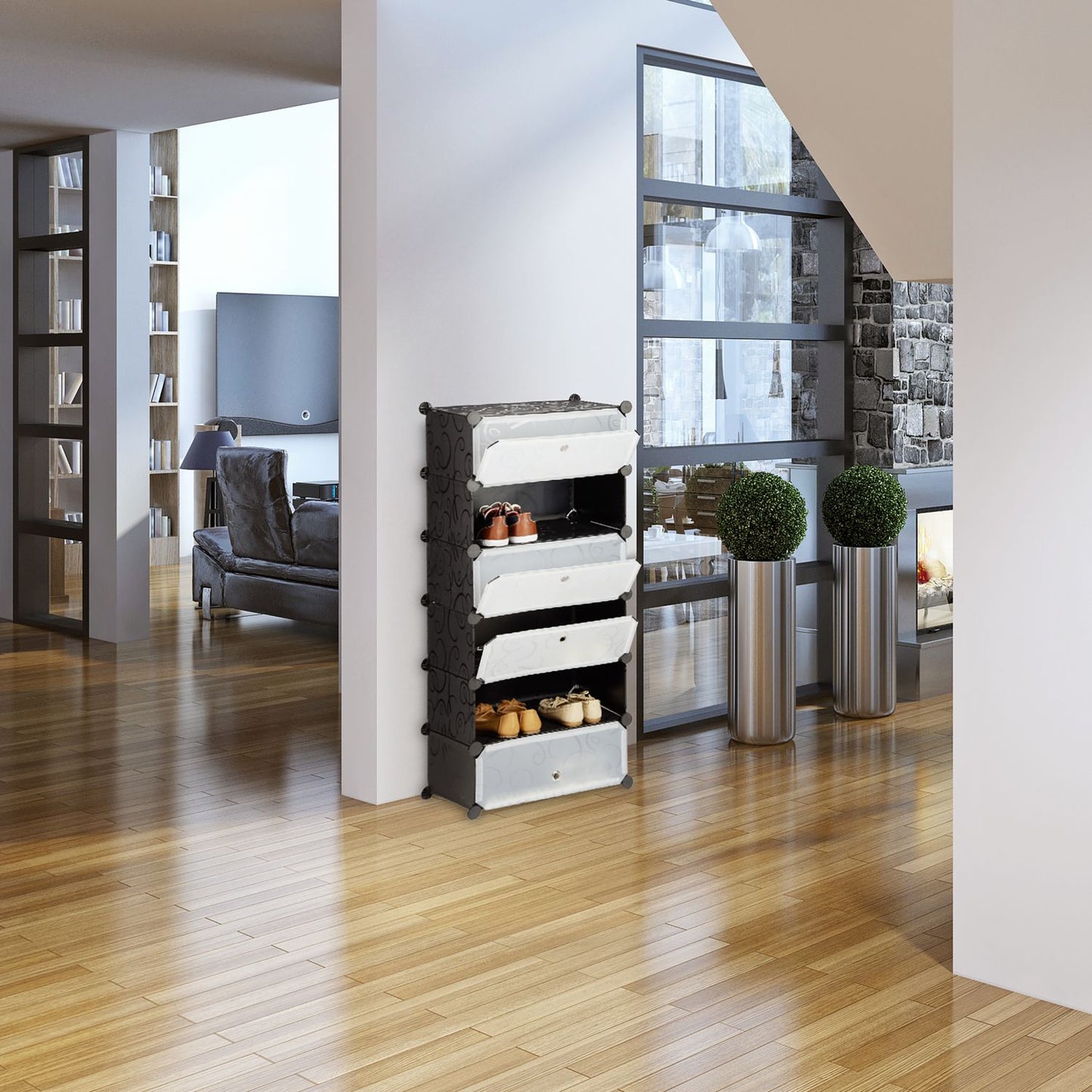 Shoe cabinet with 6 compartments