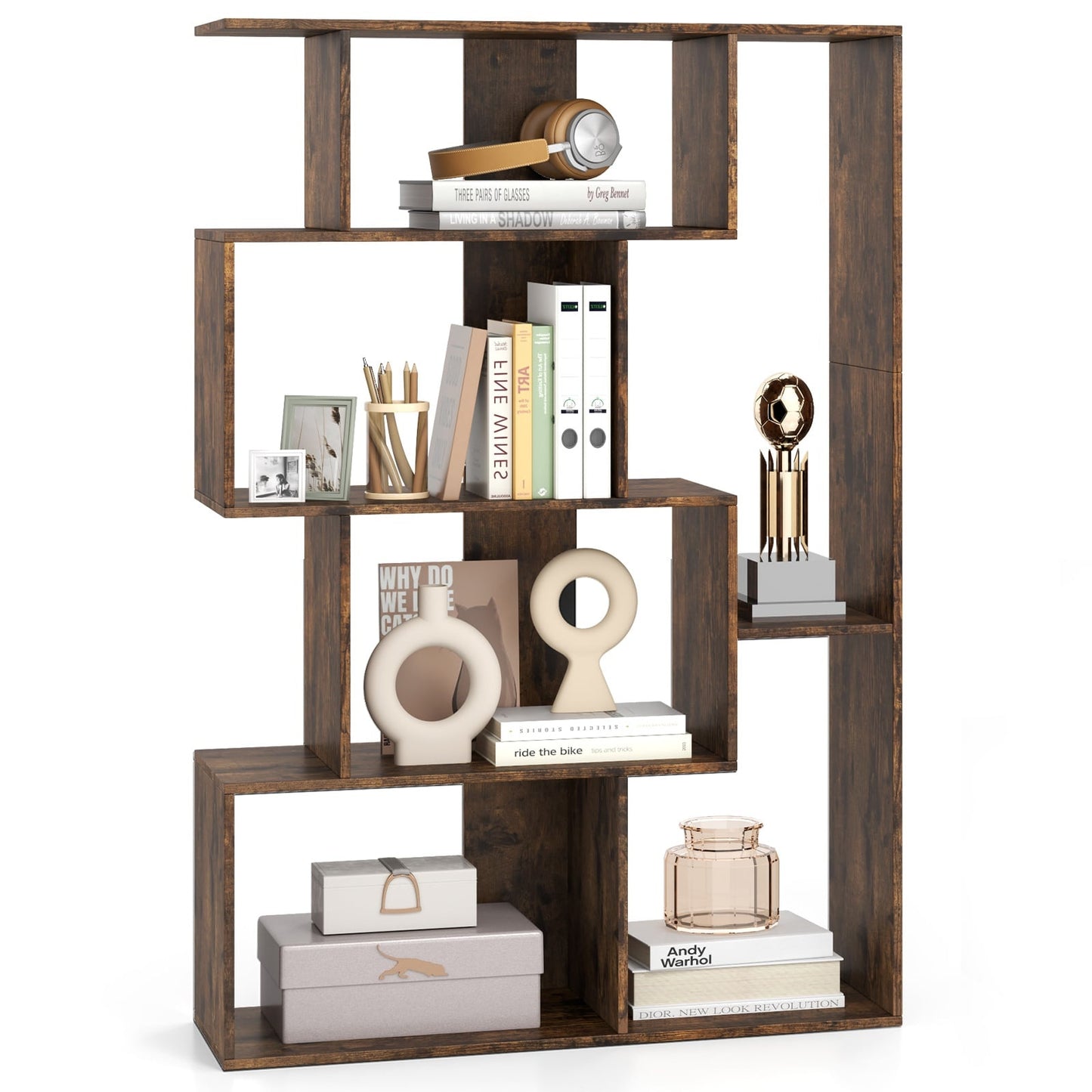 6-Cube Bookshelf with Anti-Tip Safety, Modern Design