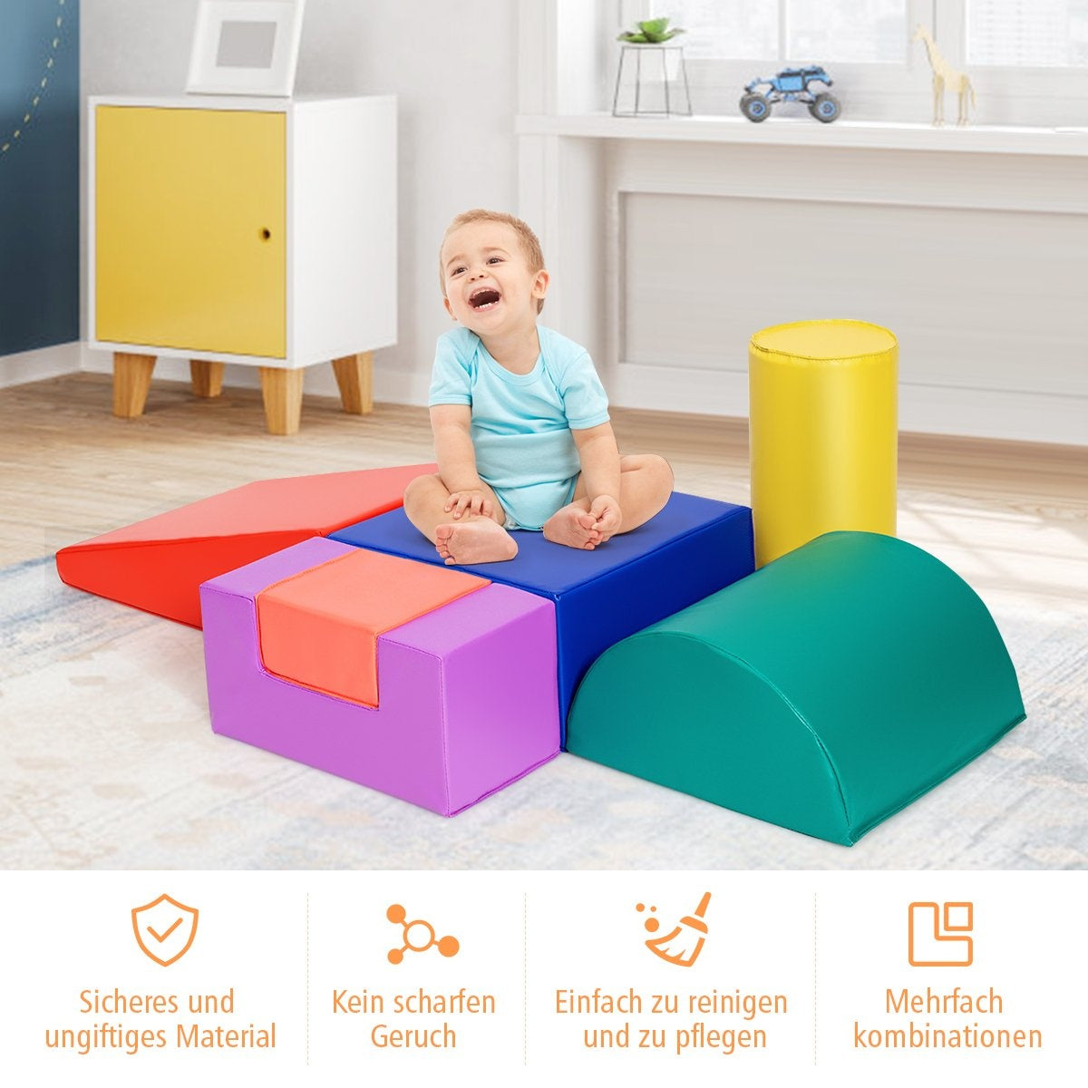 6 PCS. Foam building blocks Giant building blocks for running around and climbing Soft building blocks made of red foam