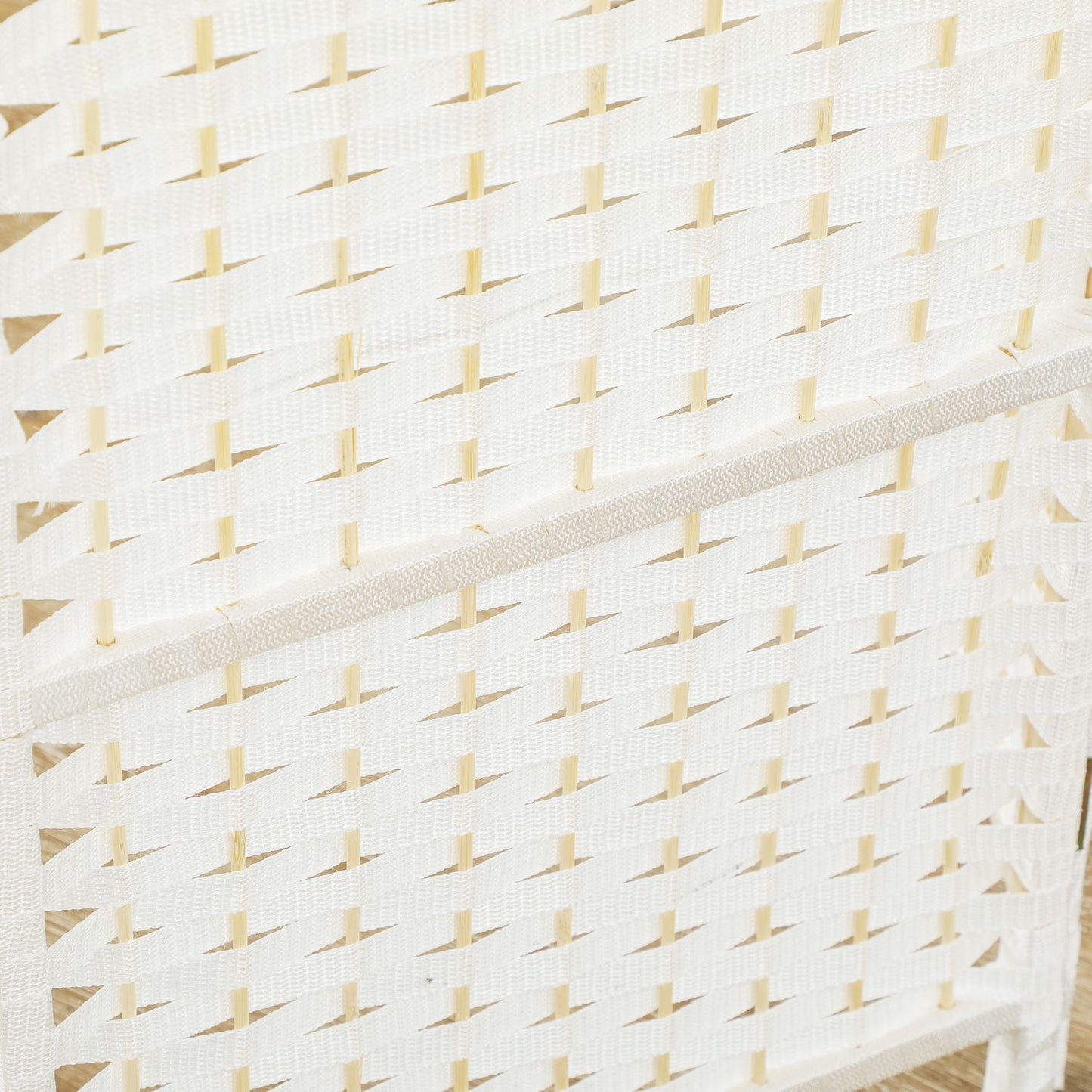 6-Panel Folding Room Divider, White Polypropylene