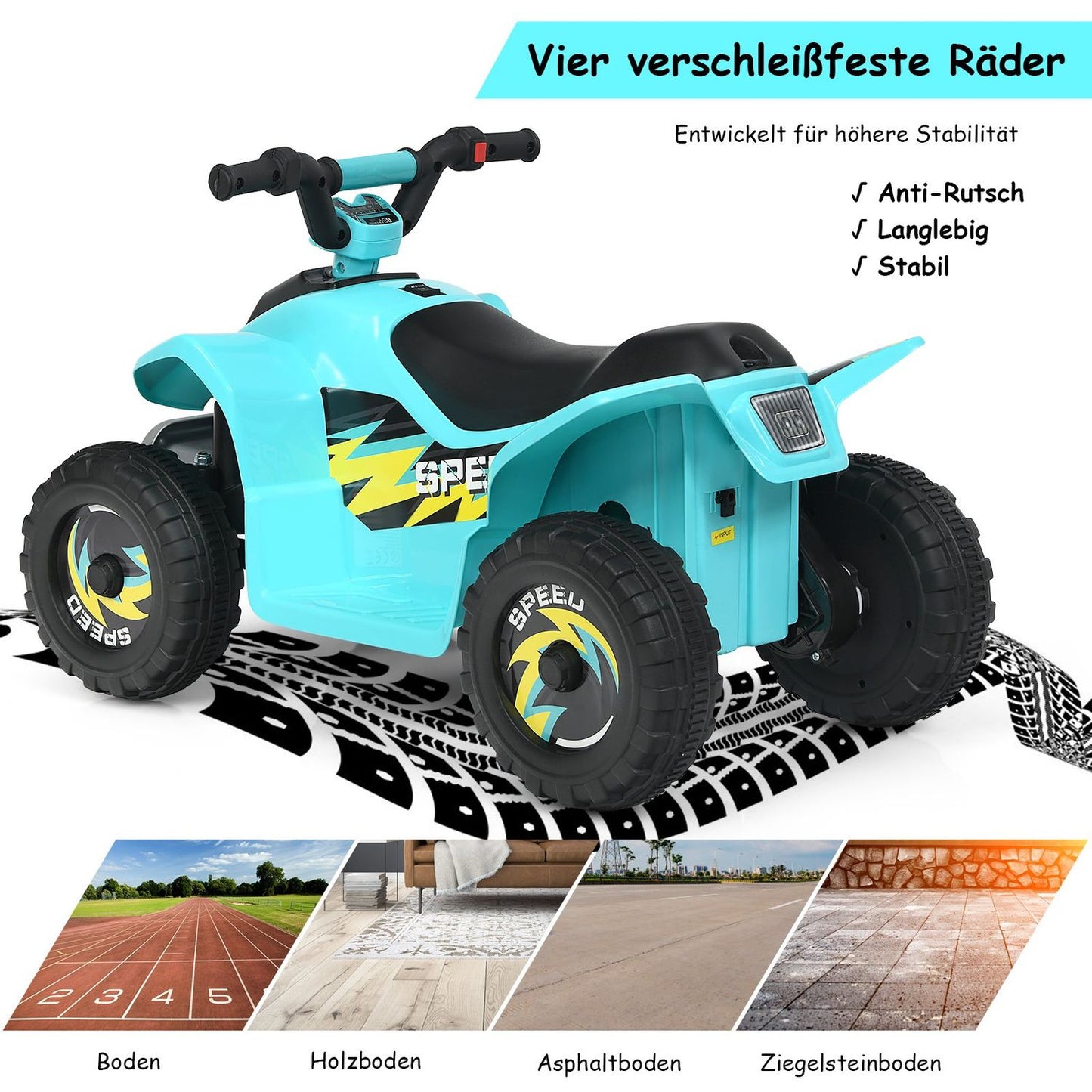 6V children's motorcycle children's quad electric children's quad 73 x 40 x 44.5 cm blue