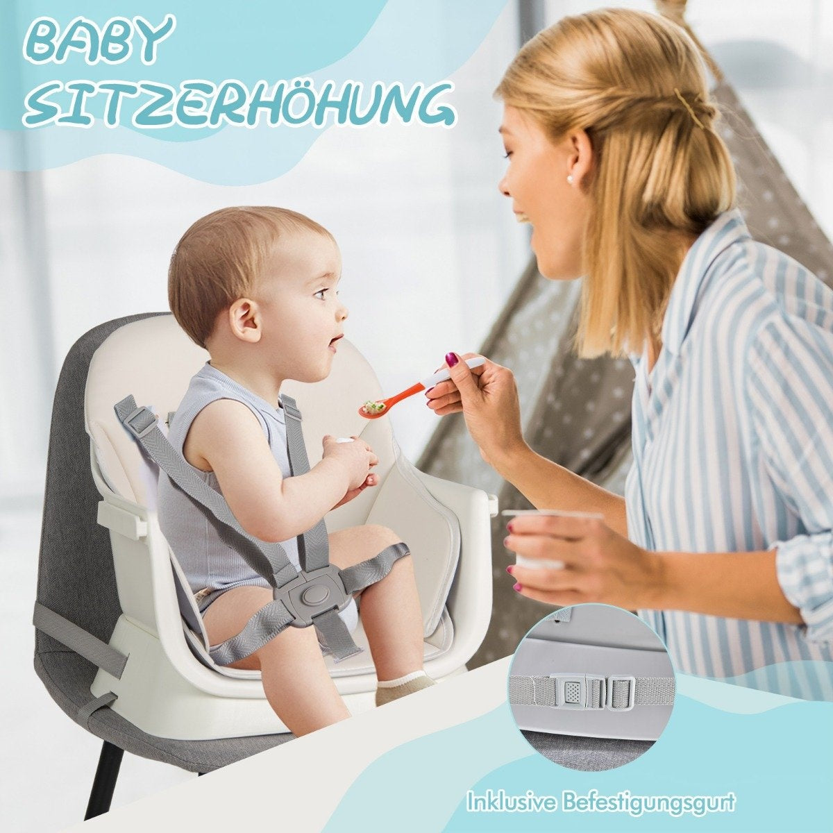 6-in-1 Convertible Baby High Chair with Safety Harness