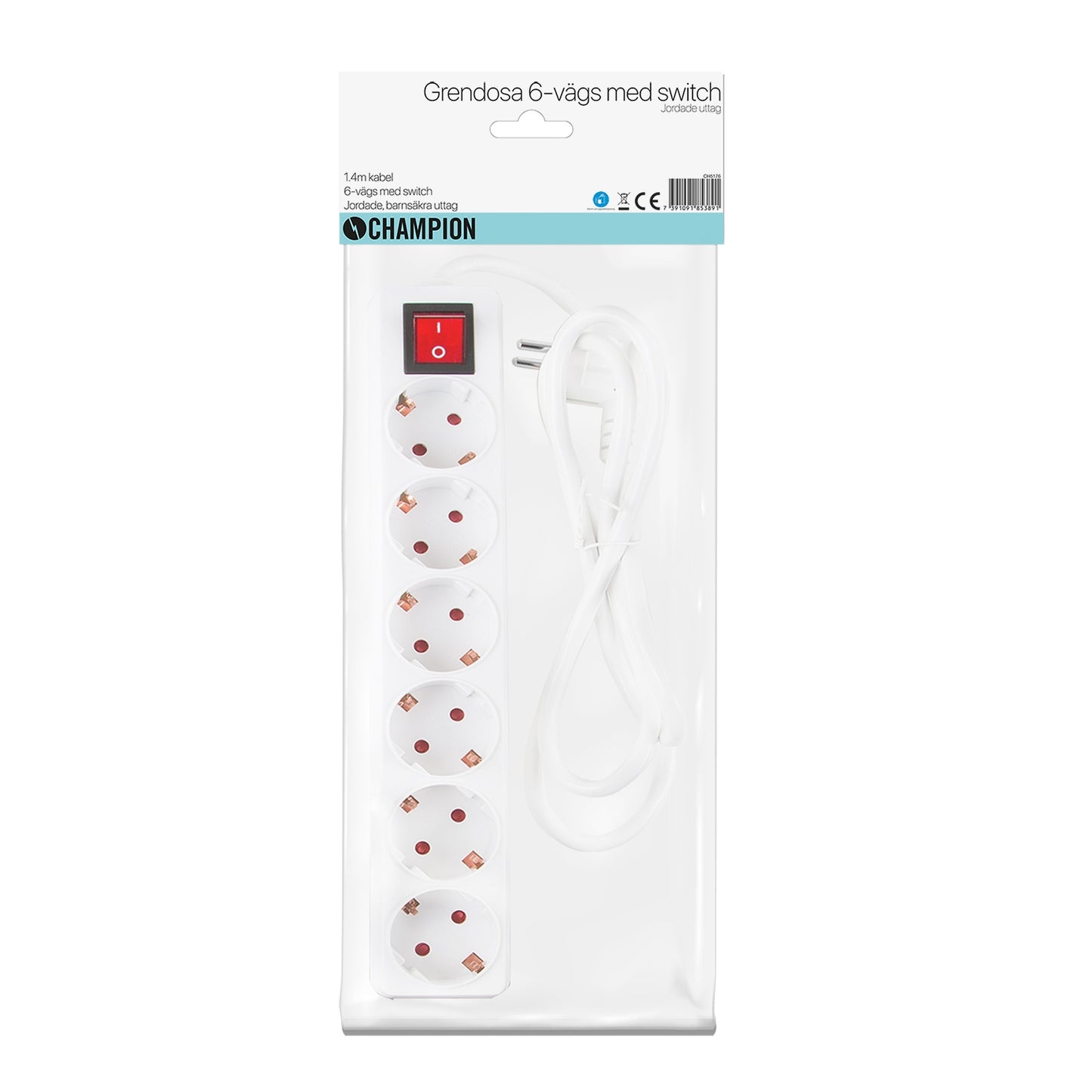 6-way junction box with switch
