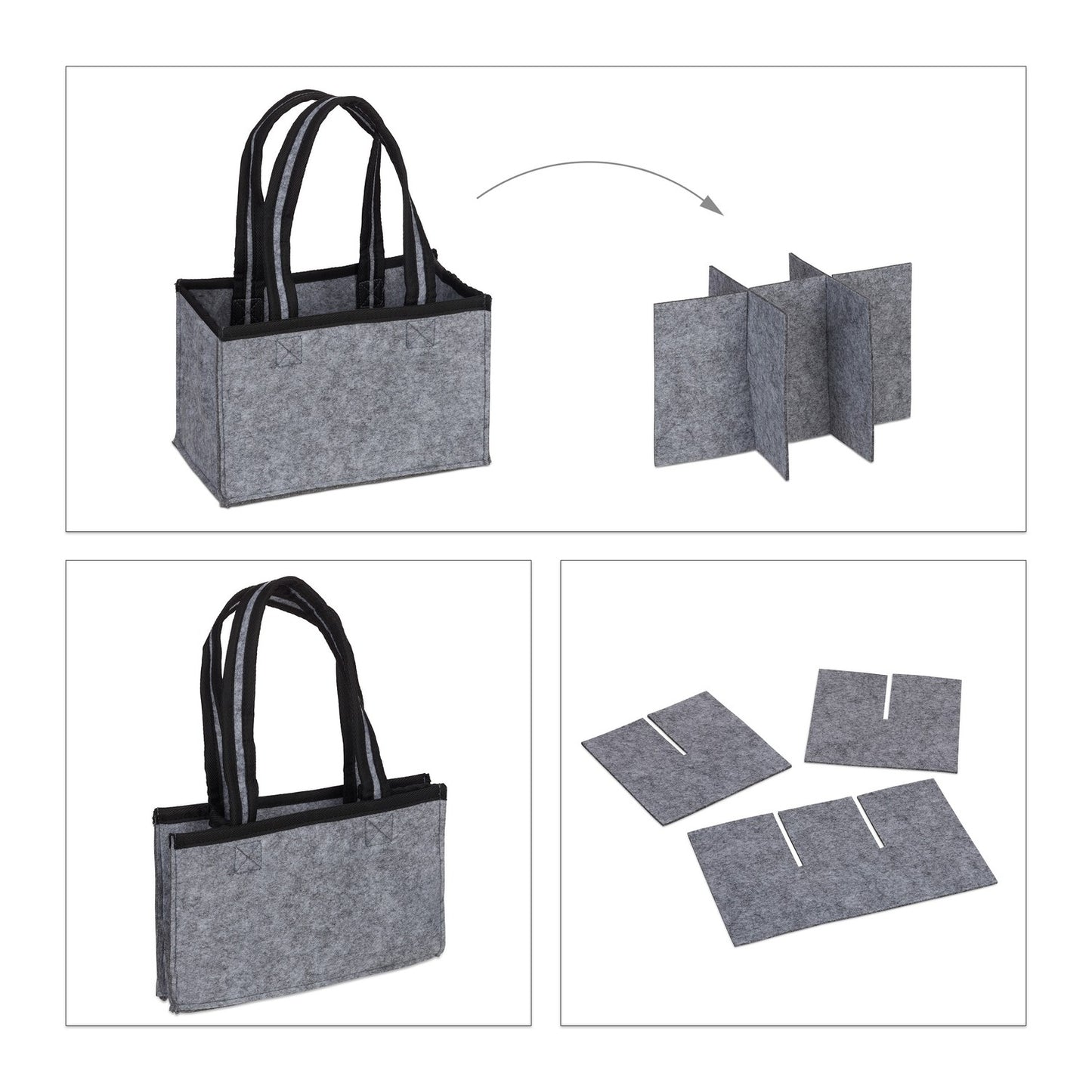 6x Felt Bottle Carrier