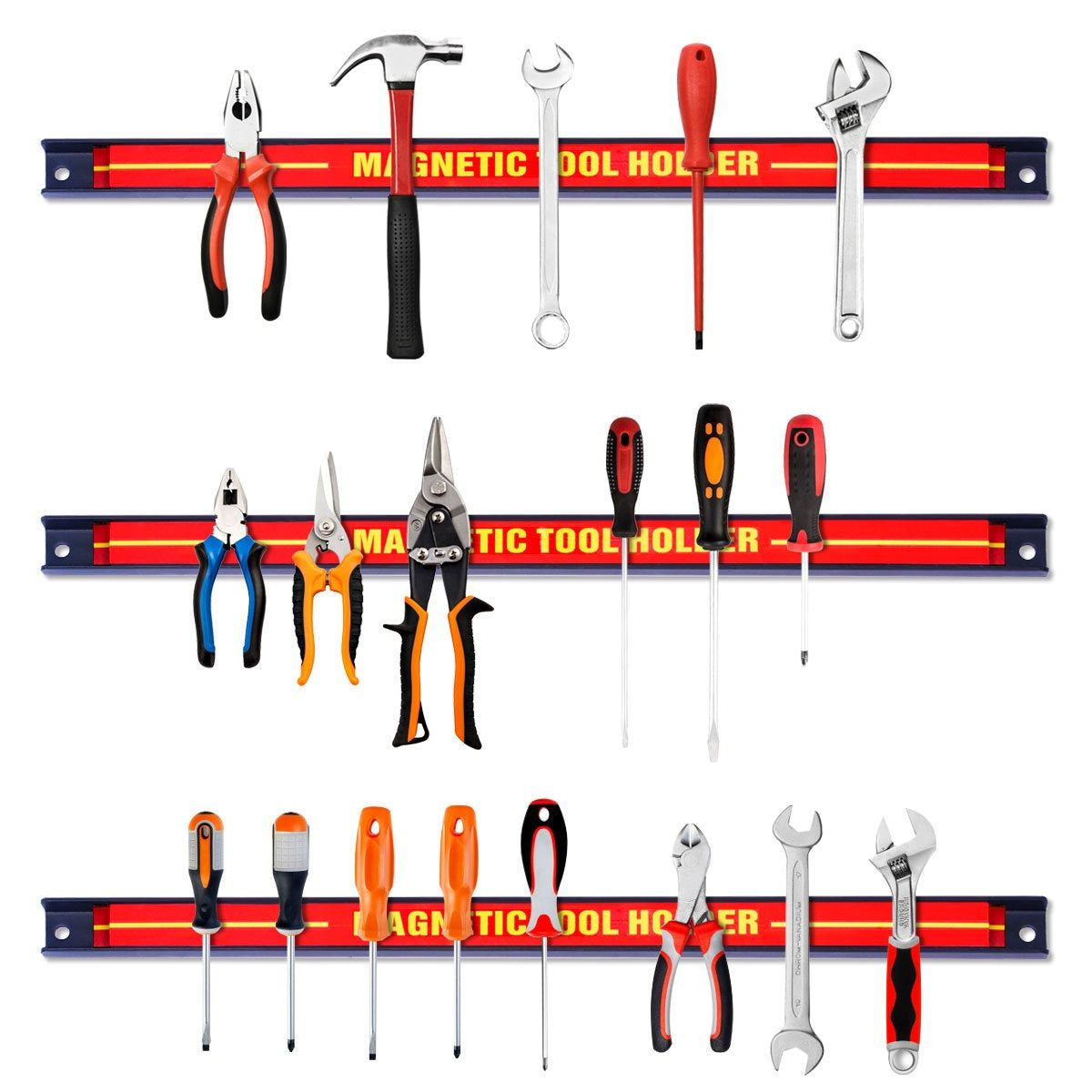 6 x magnetic tool holder wall magnetic strip set magnetic strip 46 cm