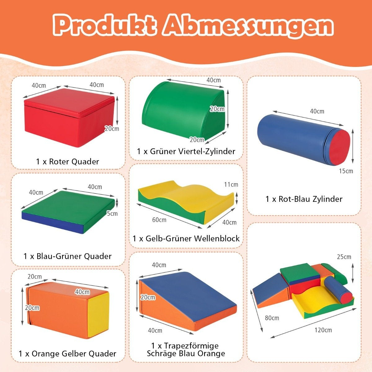 7 PCS. Foam building blocks for running around and climbing Giant building blocks made of foam Soft building blocks Colorful