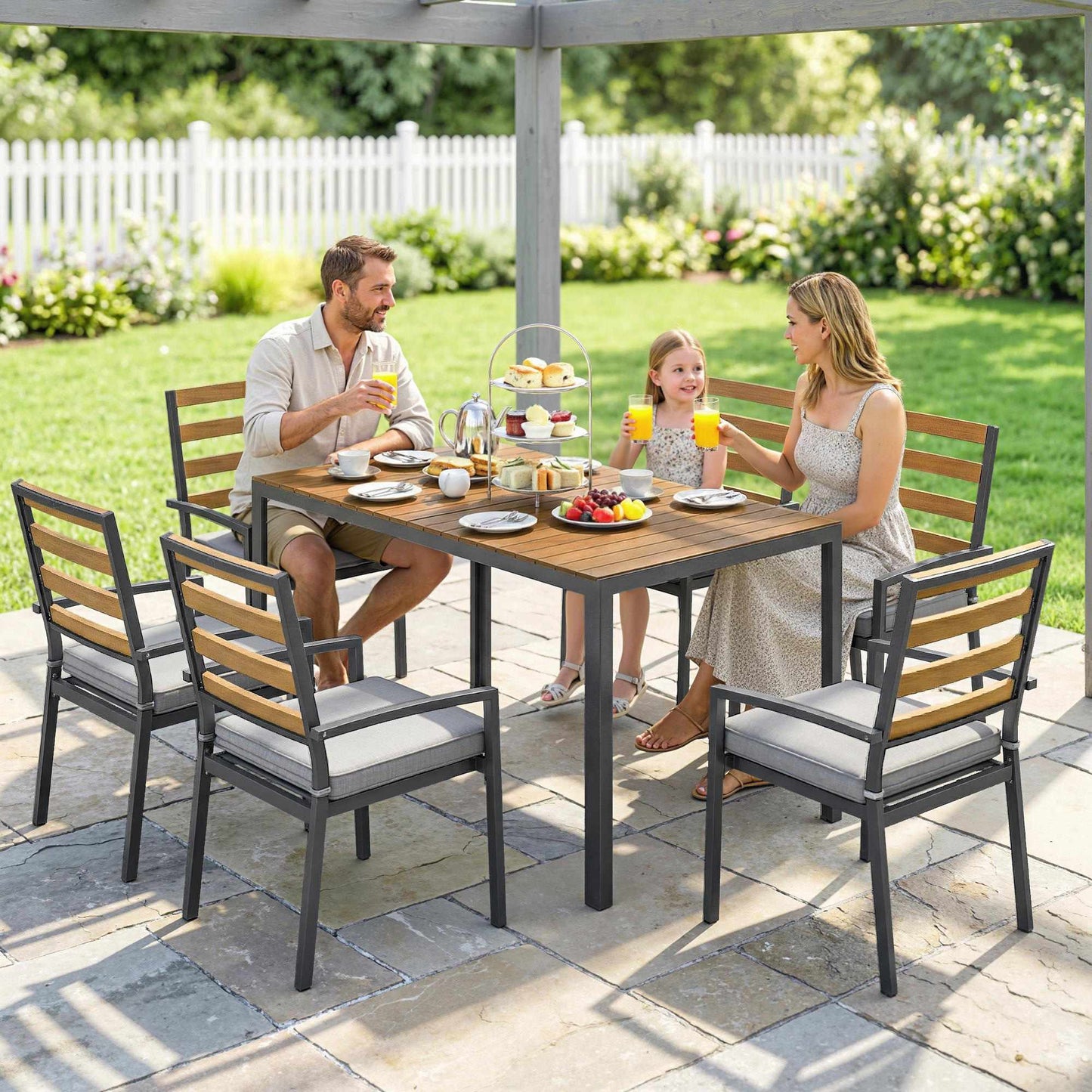 7-Piece Outdoor Dining Set with Table and Chairs